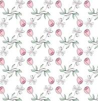 freehand roses floral pattern in pastel tone vector