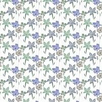 floral pattern in pastel tone freehand flowers vector