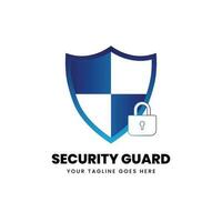 Security guard logo design vector. Security protection shield symbol and Privacy lock icon . vector