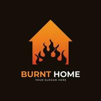 Burnt home logo design vector template