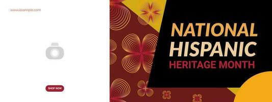 National Hispanic heritage month. Abstract floral ornament banner design vector