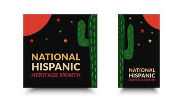 National Hispanic heritage month. Abstract floral ornament social media design vector