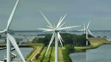 vento turbinas gerando renovável verde eletricidade video