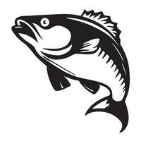 bass fish icon isolated on white background. Logo design element, label, emblem, mark, brand mark vector illustration