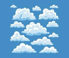 flat cloud set in vector