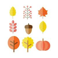 autumn nature elements set vector