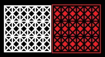 Decorative wall panels set Jali design CNC pattern, laser cutting pattern, router CNCcutting.Jali Laser cut decorative panel set with lace pattern. vector