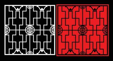 Decorative wall panels set Jali design CNC pattern, laser cutting pattern, router CNCcutting.Jali Laser cut decorative panel set with lace pattern. vector