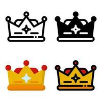 Crown icon set. Colorful cartoon crown icon. Crown sign collection. Crown logo. Vector illustration