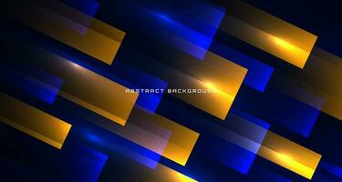 3D yellow blue techno abstract background overlap layer on dark space with glowing decoration. Style concept cut out. Graphic design element for banner flyer, card, brochure cover, or landing page vector