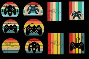 gaming  vector design set , retro gaming Vector design for t shirt