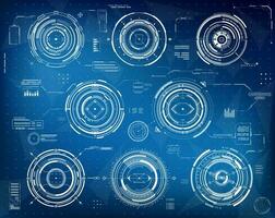 hud futurista infografía circular interfaz datos vector