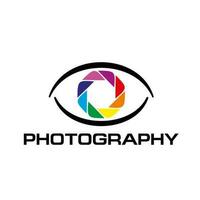 Photography vector icon, eye and camera diaphragm