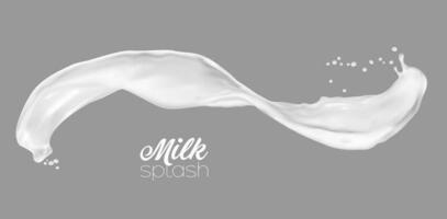 Milk, yogurt or cream isolated splash with drops vector