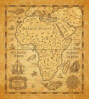 Antique map of Africa on old parchment vector