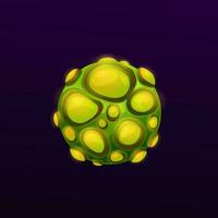 Green space planet with outgrowths game UI icon vector