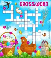Easter holiday characters crossword puzzle game vector