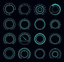 HUD dial interface, volume round knob switch vector