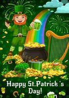 Saint Patricks day. Leprechaun, holiday items vector