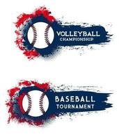 Baseball championship, tournament grunge banner vector