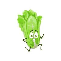 chino repollo vegetal dibujos animados personaje correr vector