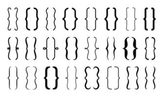 Parenthesis text brackets, curly and round frame vector