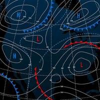 pronóstico clima isobara en americano noche mapa vector