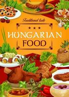 Hungary cuisine, vector Hungarian food poster