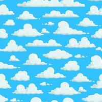 Cloudy sky seamless pattern, clouds background vector