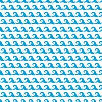 Wave seamless pattern, sea water surf curly lines vector