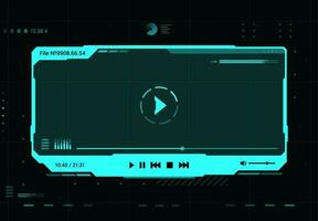 HUD video player futuristic screen frame interface vector