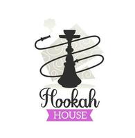 Hookah house icon of shisha cafe, lounge bar, club vector