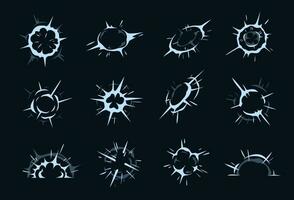 Cartoon explosion, spark, burst effect, comic boom vector