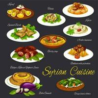 Syrian cuisine restaurant vector menu