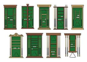 Billiard, pool and snooker game cue racks vector