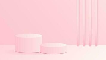 3d podium pink background vector