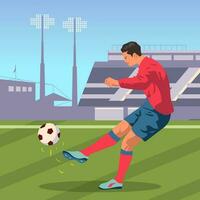 Famous Soccer Player Kicking Ball vector