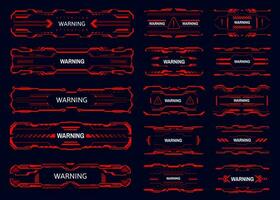 hud interfaz advertencia y precaución, atención alerta vector