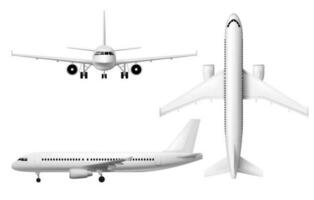 Plane airplane, realistic aircraft aeroplane model vector