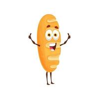 Cartoon happy long loaf bread vector character