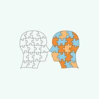 Head Puzzle Single Parts vector eps art