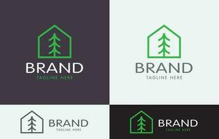 Pine house  Brand logo vector art eps