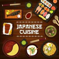 Japanese cuisine vector Japan food cartoon poster