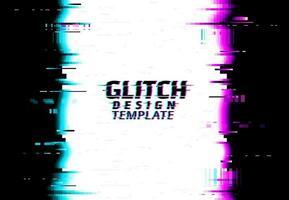 Glitch on screen, video signal error design effect vector