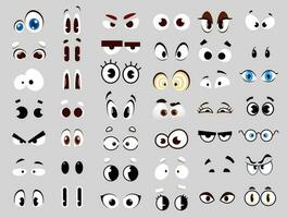 Man and woman character cartoon comic eyes set vector