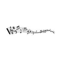 Music wave with musical notes, song or melody vector