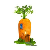 Carrot house of dwarf or gnome, fairy tale hut vector