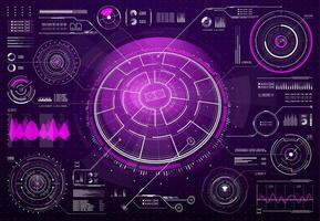 HUD futuristic technology screen digital interface vector