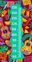 Mexican food and music guitars, kids height chart vector