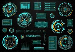 HUD futuristic touch user interface control panels vector